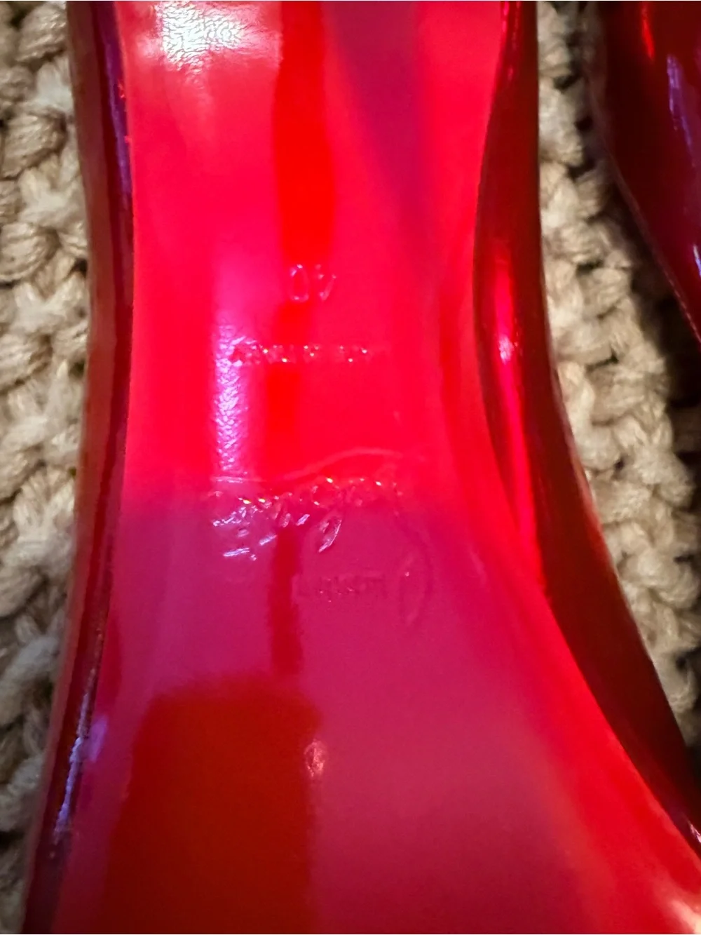 Christian Louboutin Kate 100 Patent Pointed-Toe Pumps Metallic Red - NEVER WORN - Picture 5 of 11